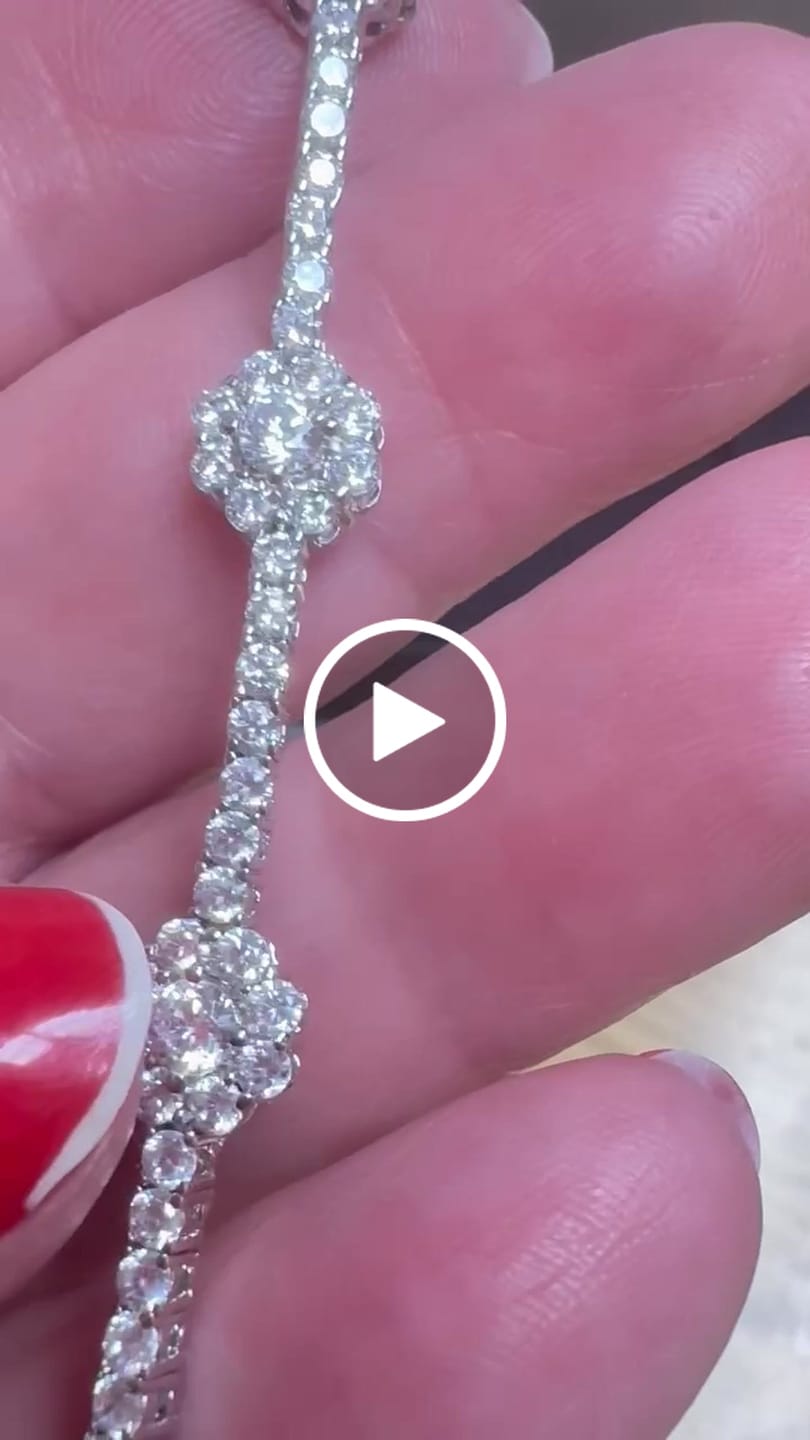 Customer video review of Leah 18k White Gold Plated Tennis Bracelet with Simulated Diamond Crystals