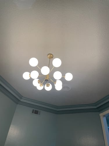 Customer photo review of Opal Glass Globe Sputnik Chandelier