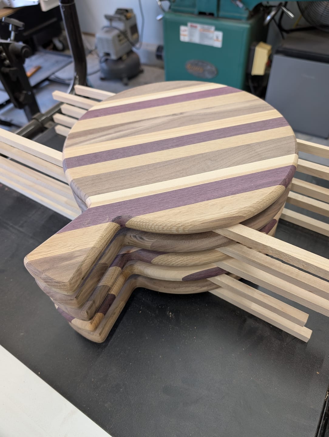 Customer photo review of 15.7x12" Small Round Charcuterie Board With Handle Acrylic Router Template