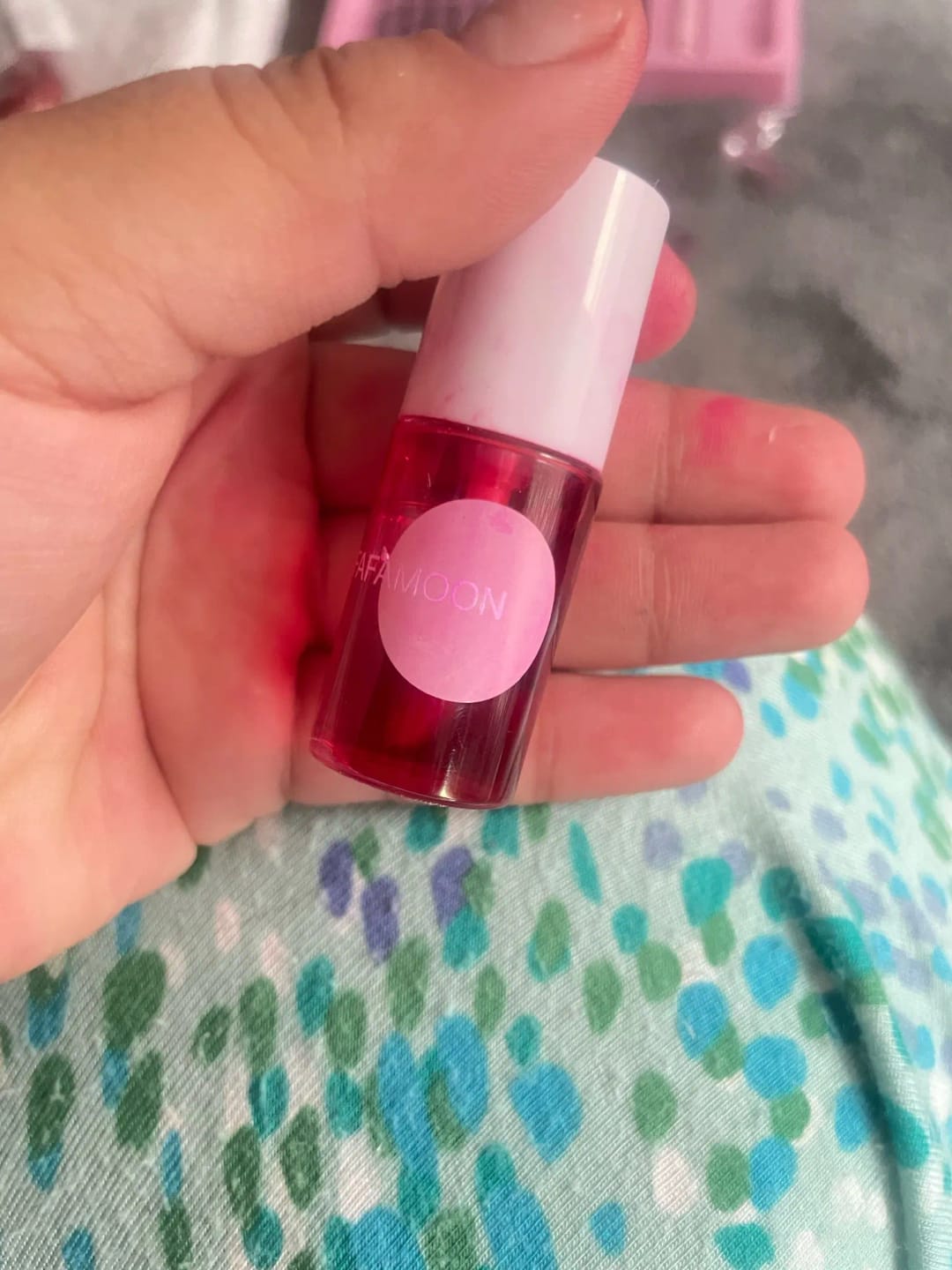 Customer photo review of Water Gloss Lip Tint Moisturizing High Pigment Long-Lasting — Rose Pink | KIMLUD