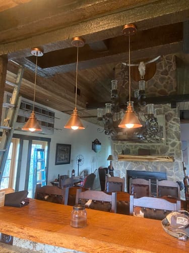 Customer photo review of Industrial Vintage Antique Copper Pendant Light