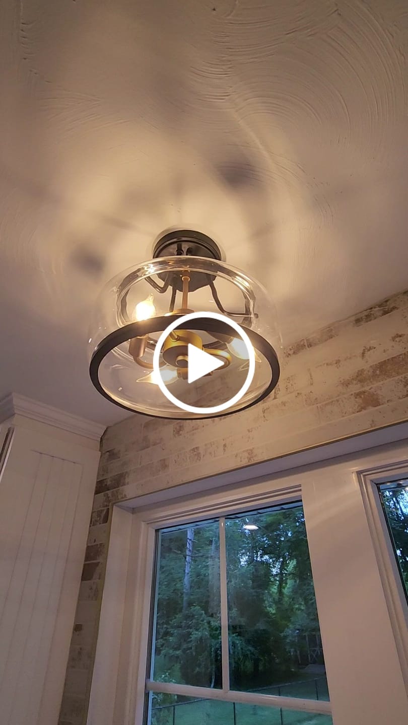 Customer video review of Modern Farmhouse Drum Glass Semi Flush Mount
