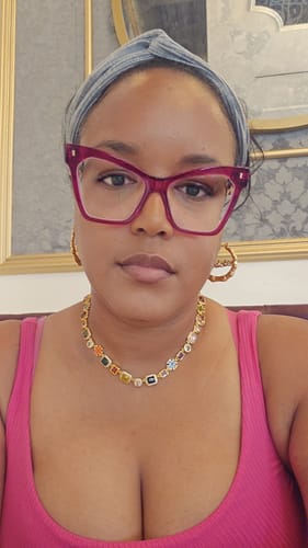 Customer photo review of Solstice Gemstone Necklace Gold