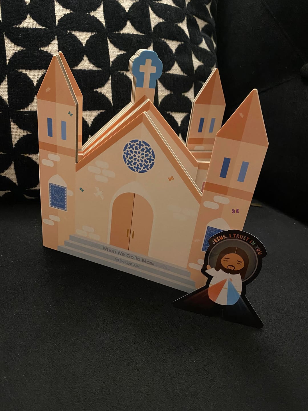 Customer photo review of When We Go to Mass - shaped board book