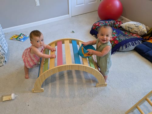 Customer photo review of Hazel - Pikler Triangle Ladder & Rocker Set