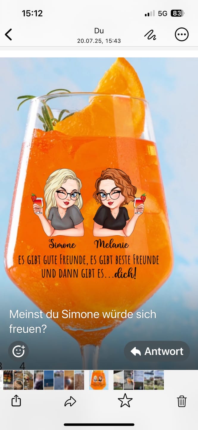 Customer photo review of Beste Freunde - Personalisiertes Glas für Sommergetränke