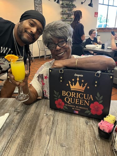 Customer photo review of Boricua Queen - Personalized Leather Handbag BOR14