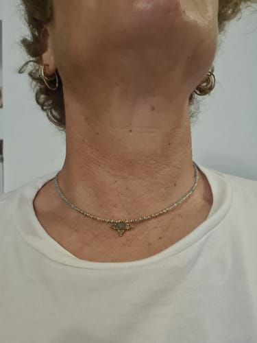 Customer photo review of כוכב השקט - שרשרת חרוזי אקוומרין עם תליון כוכב