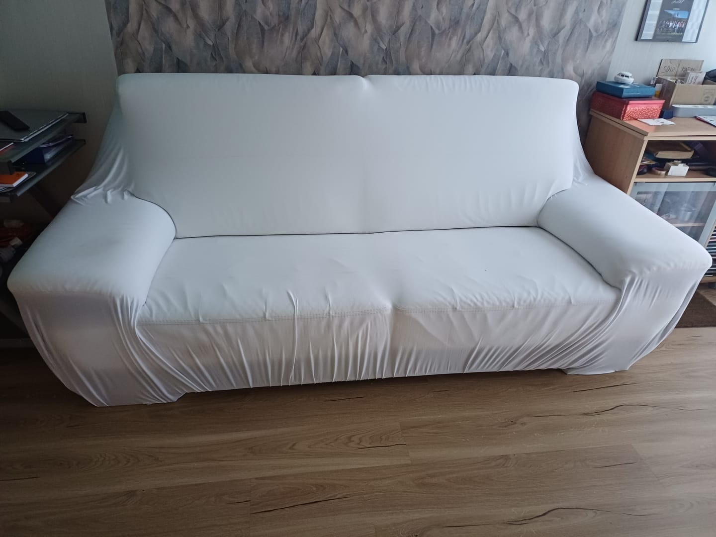 Customer photo review of Blanc - Housse de Canapé Extensible
