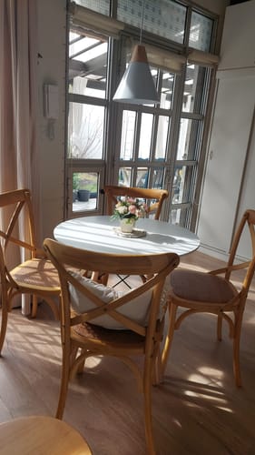 Customer photo review of Lampara Colgante Techo Campana Nordica Metal Madera