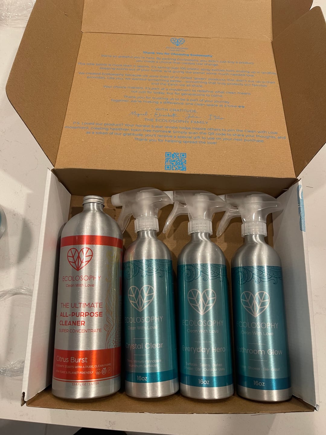 Customer photo review of Ecolosophy SUPER CONCENTRATE™ Cleaning Kit – Citrus Burst