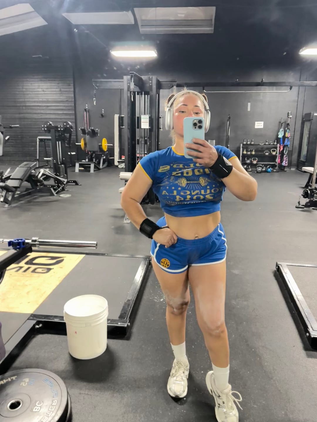 Customer photo review of W471 Gold's Gym Ringer Baby Tee