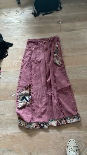 Customer photo review of American Vintage Fusion Patchwork Denim Jeans