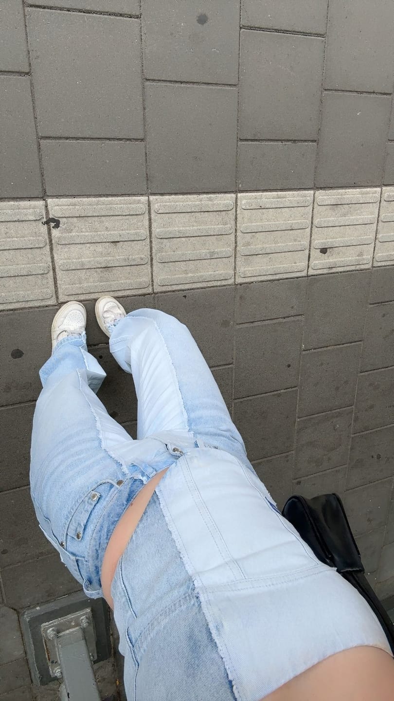 Customer photo review of REWORKED JEANS