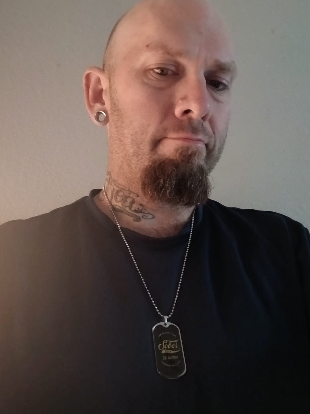 Customer photo review of Sobriety Gift | Dog Tag with Personalized 'Sober Since' Date