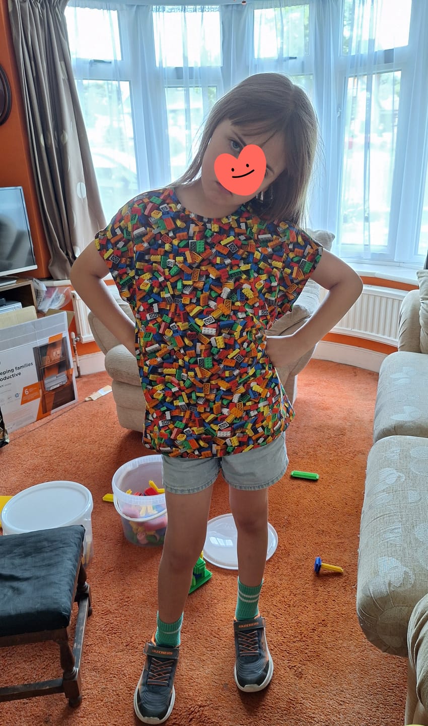 Customer photo review of Lego Blocks Cotton Jersey Fabric