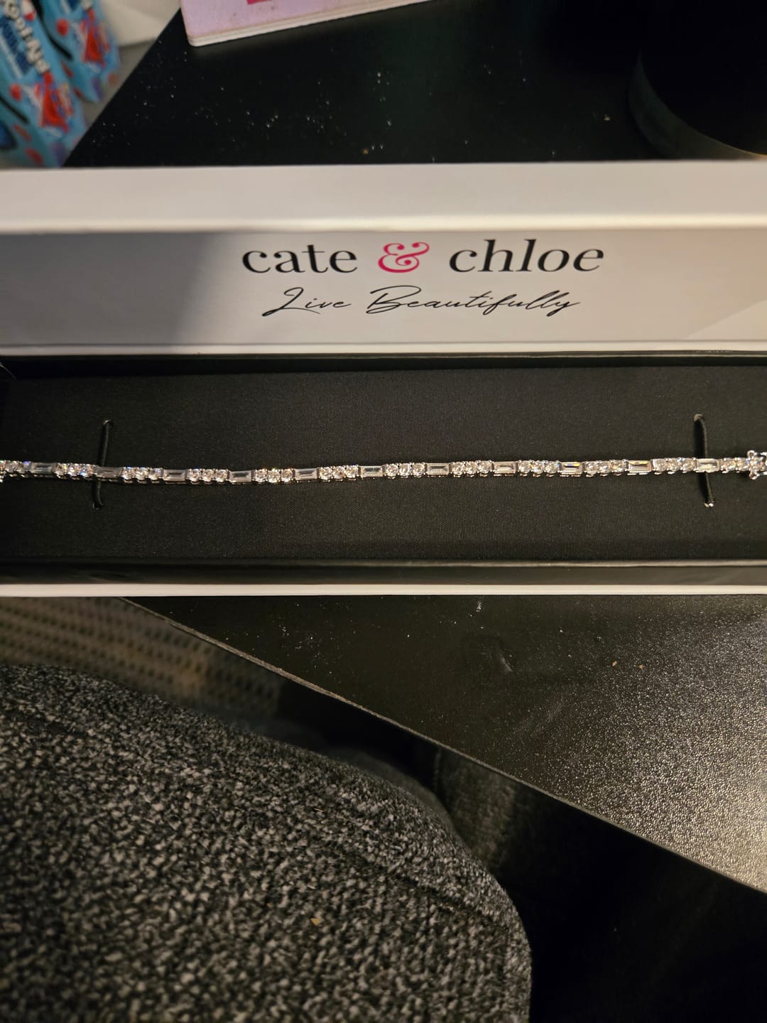 Customer photo review of Adrianna 18k White Gold Plated Tennis Bracelet with Simulated Diamond Crystals