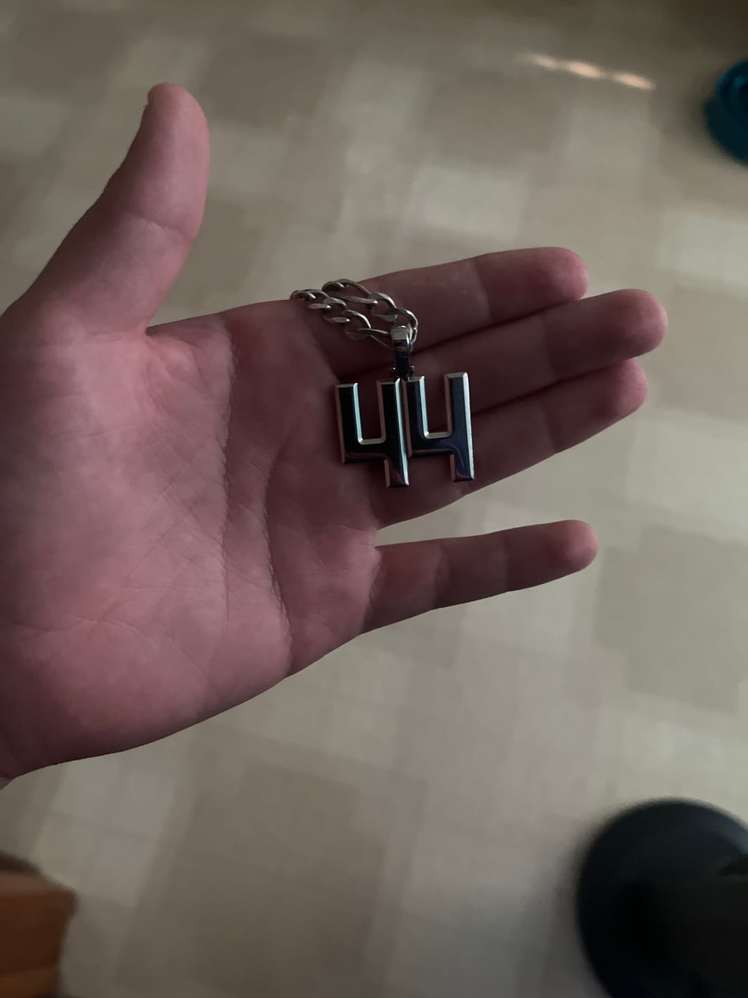 Customer photo review of Signature Jersey Number Pendant in Silver