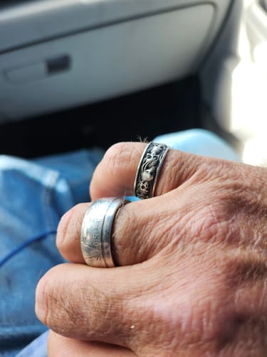 Customer photo review of Skull and Smoke Band Ring