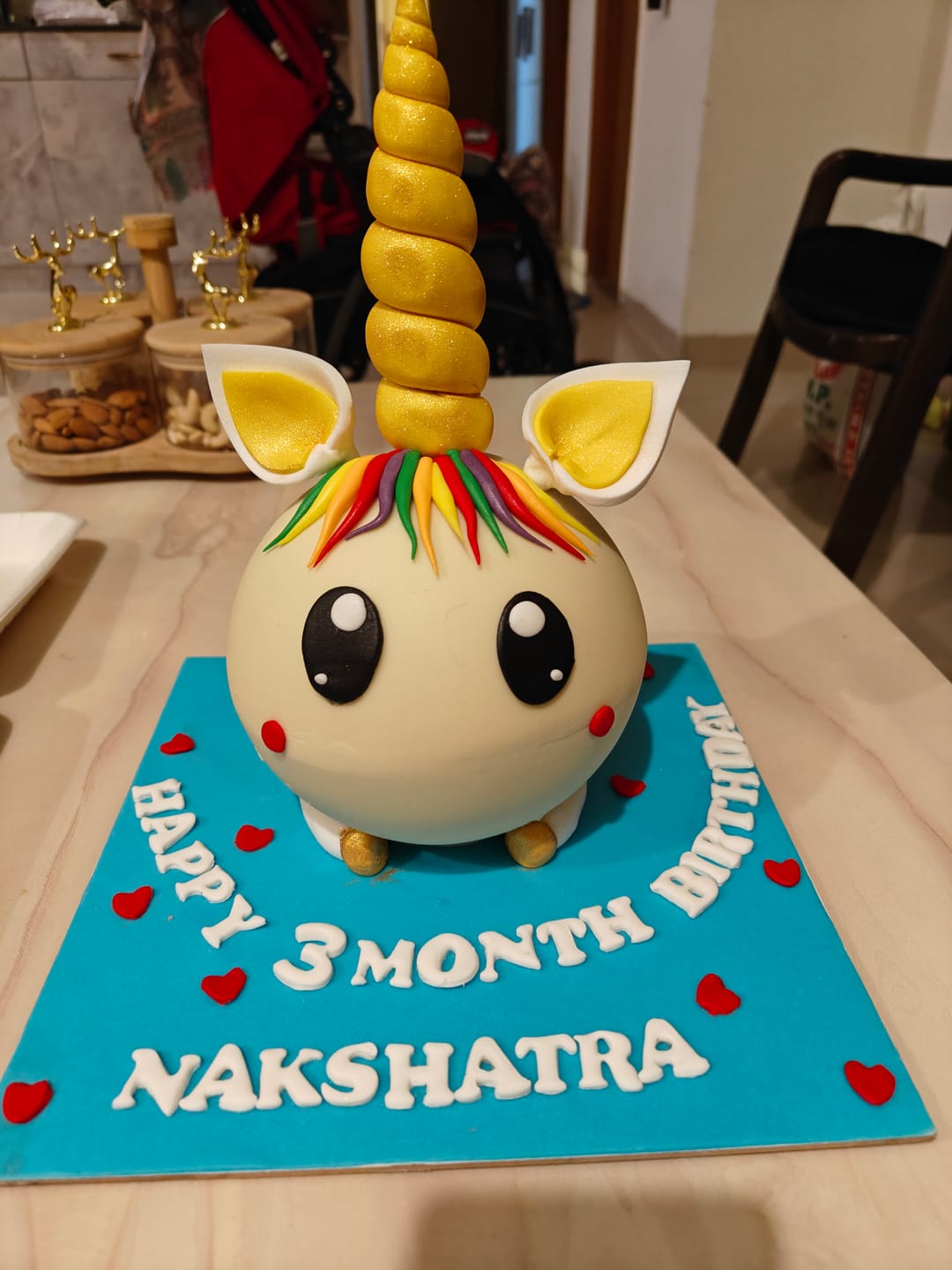Customer photo review of Unicorn Round Pinata Cake