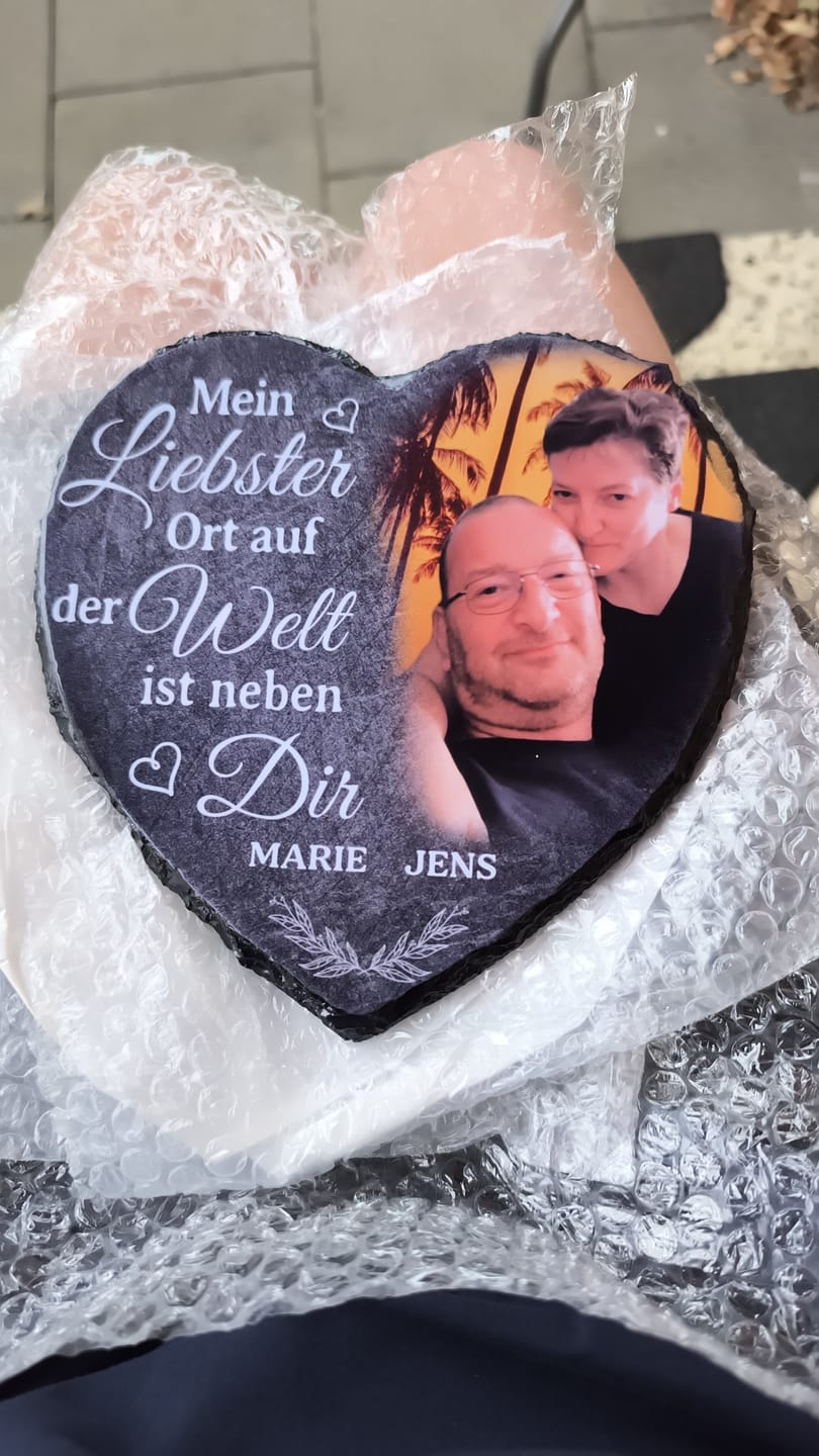 Customer photo review of Neben dir - Paar-Schieferherz