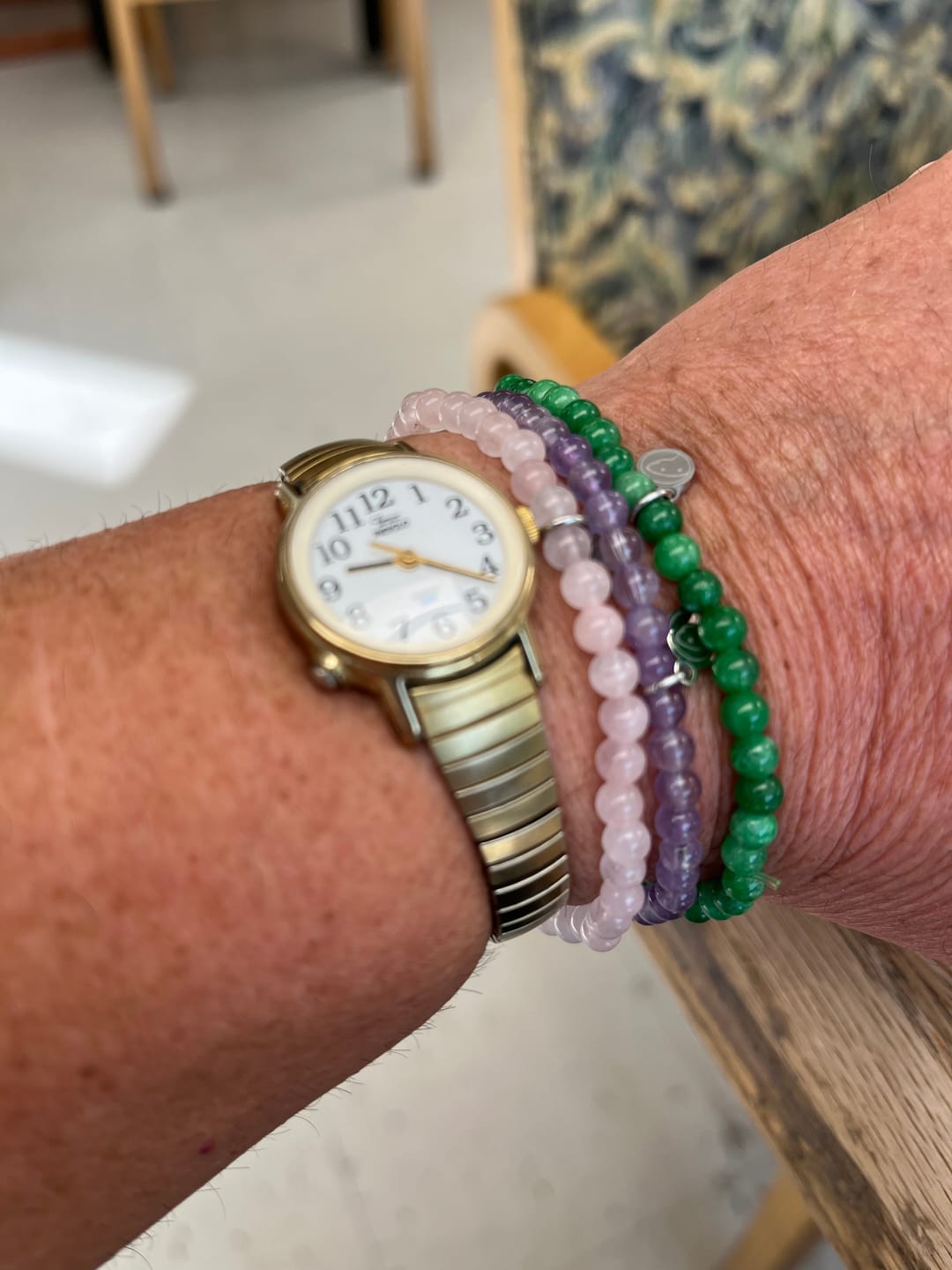 Customer photo review of Rose Quartz Bracelet Mini