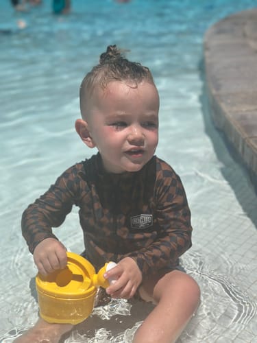 Customer photo review of UPF50+ Swim Romper in Mojave (WW X RB Exclusive Print)