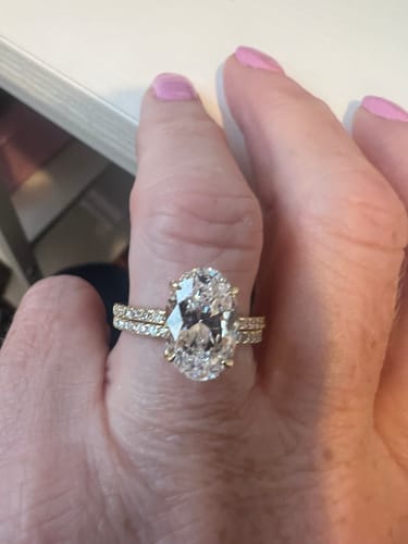 Customer photo review of Louily Timeless Yellow Gold Oval Cut Pendant Necklace For Women