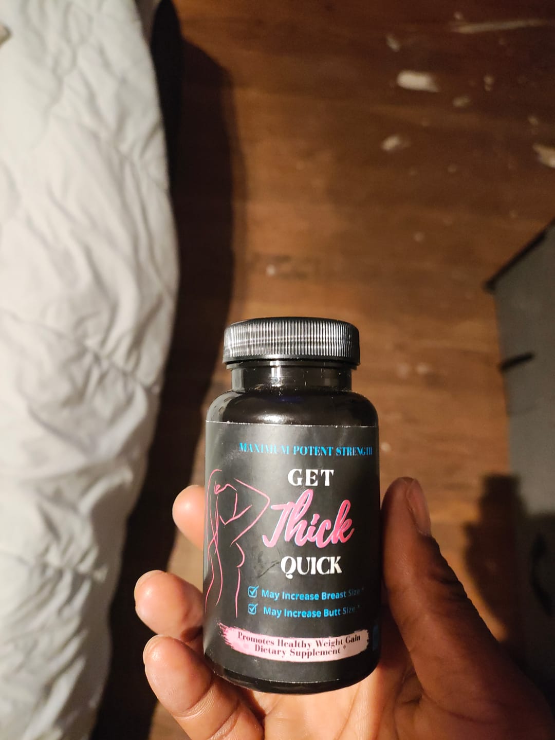Customer photo review of Get Thick Quick Black Version Enhancement Pills – Natural Curve & Weight Gain Supplement