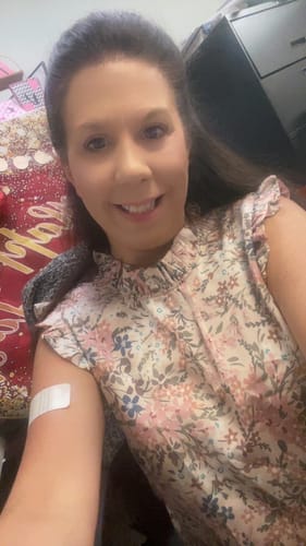 Customer photo review of Dainty Wildflowers Cinched Trim Dress