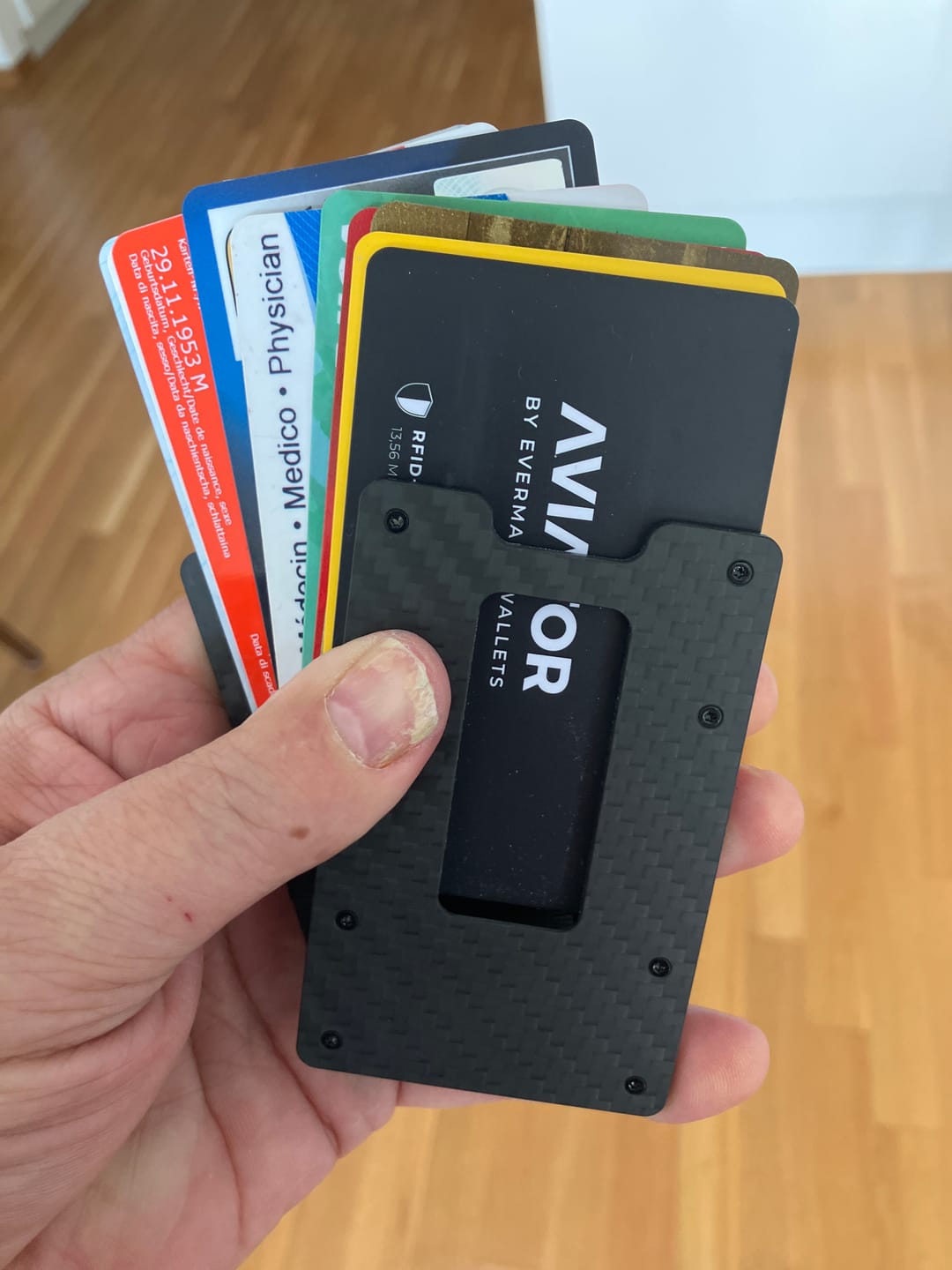 Customer photo review of NOT FLAW[LESS] Carbon Fiber Slim Wallet