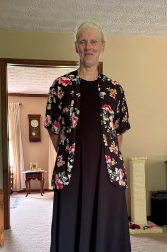 Customer photo review of Black Floral Lightweight Kimono