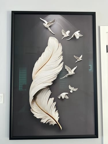 Customer photo review of WHITE DOVE FEATHER