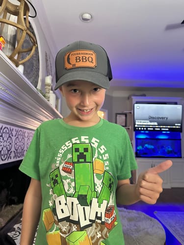 Customer photo review of Premium Custom Leather Patch Hats (Wholesale)