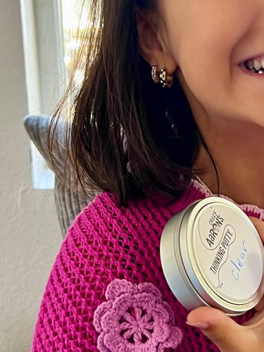 Customer photo review of Lilac Checkered Huggies