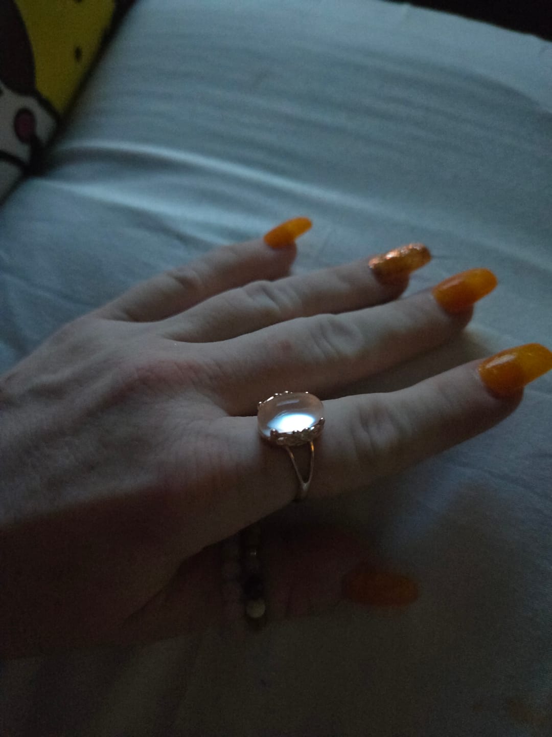 Customer photo review of Natural Rose Quartz Silver Ring