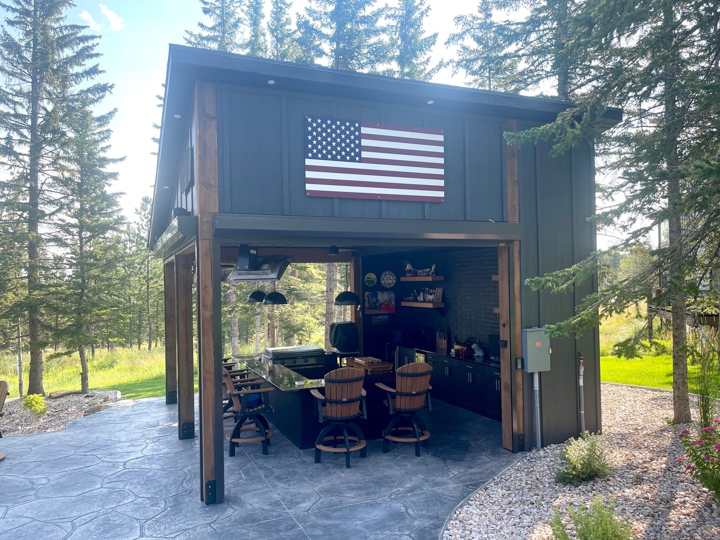 Customer photo review of Metal Large Patriotic Signs - US Flag Metal Barn Signs