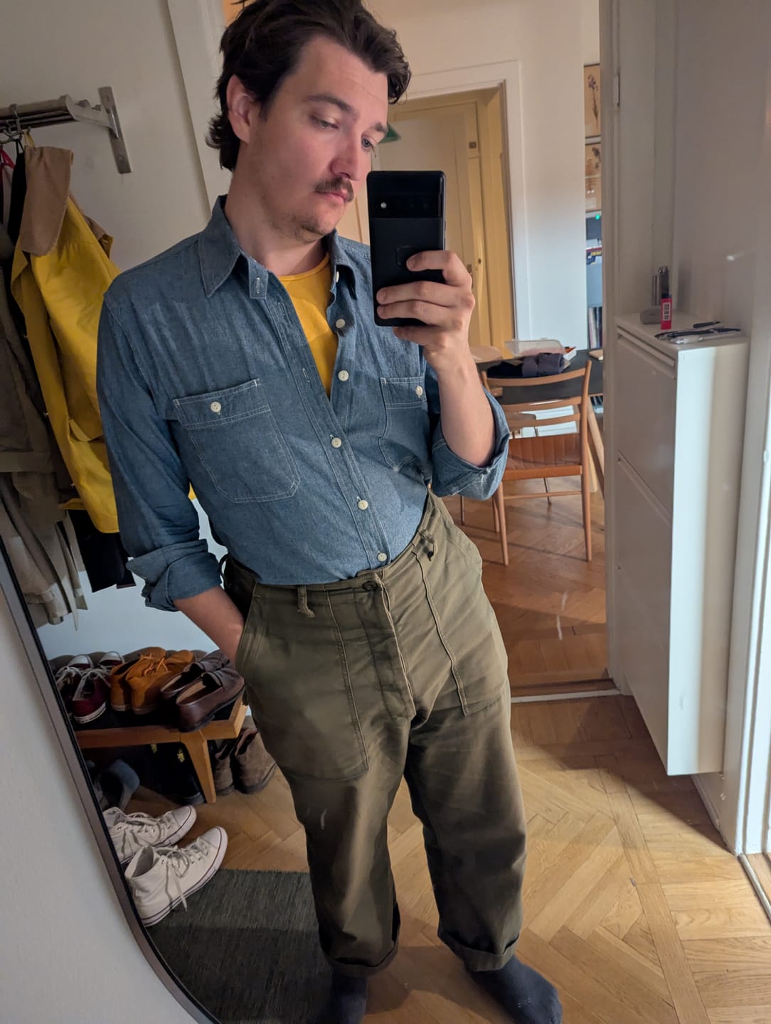 Customer photo review of Blue Chambray Work Shirt
