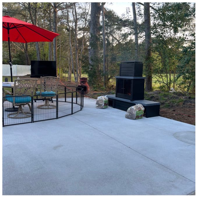Customer photo review of SUNJOY 58 Inch Modern Wood Burning Fireplace with Chimney & Log Holders - Dark Gray