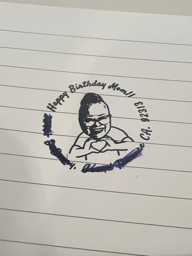 Customer photo review of Face Stamp﹘1.5" Square Stamp﹘US