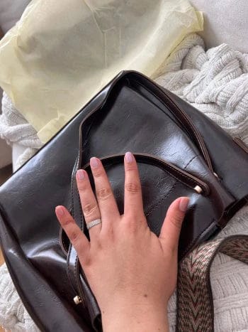 Customer photo review of Nadine Vegan Leather Tote Bag