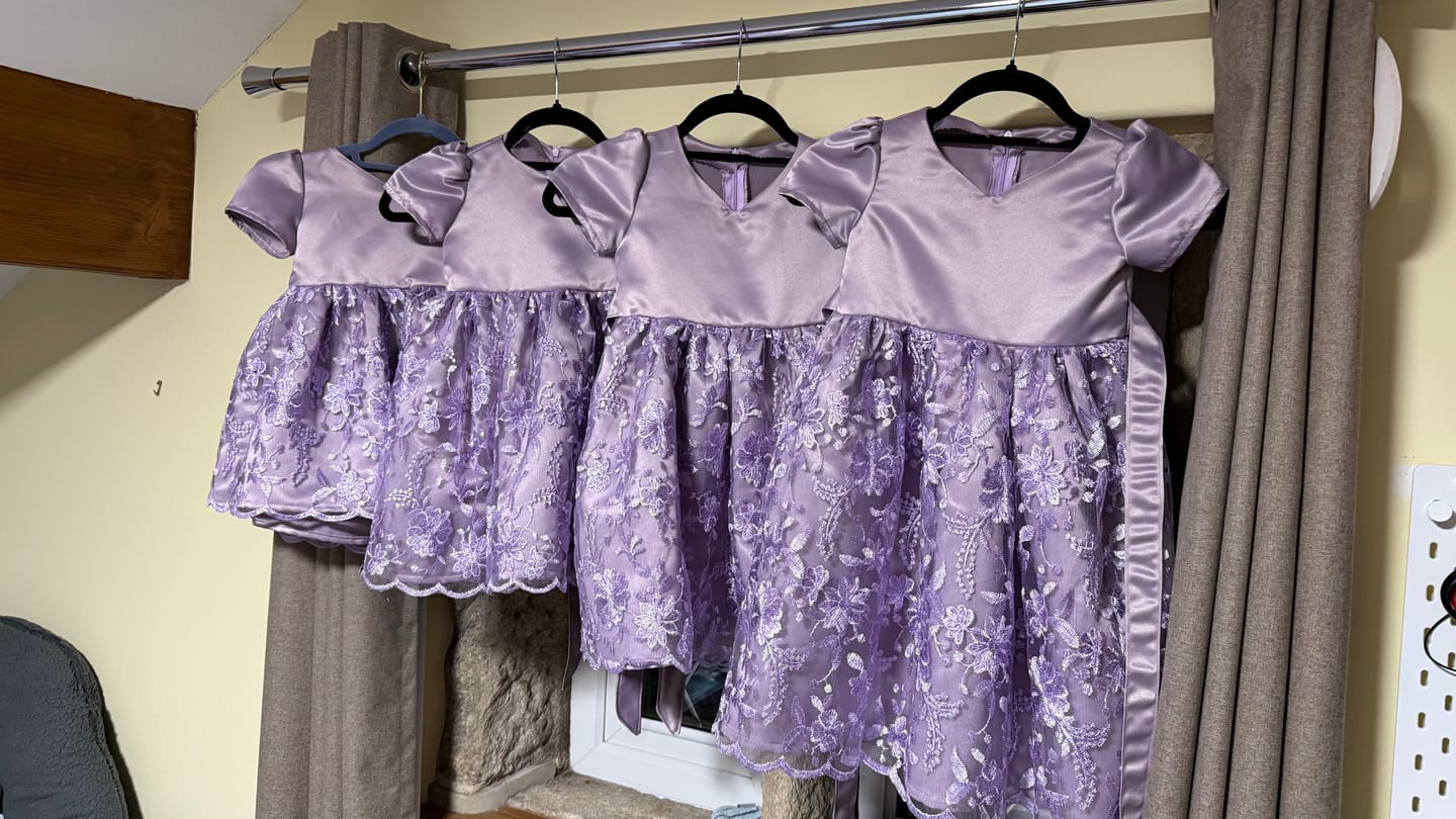 Customer photo review of Plain Duchess Satin Fabric