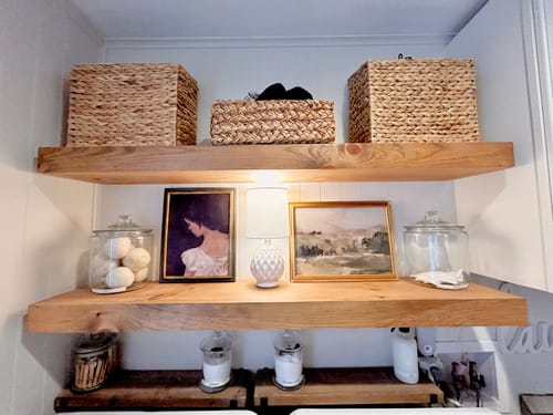 Customer photo review of Modern 3" Thick Floating Shelves