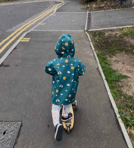 Customer photo review of Rainbow Days Recycled Waterproof Raincoat