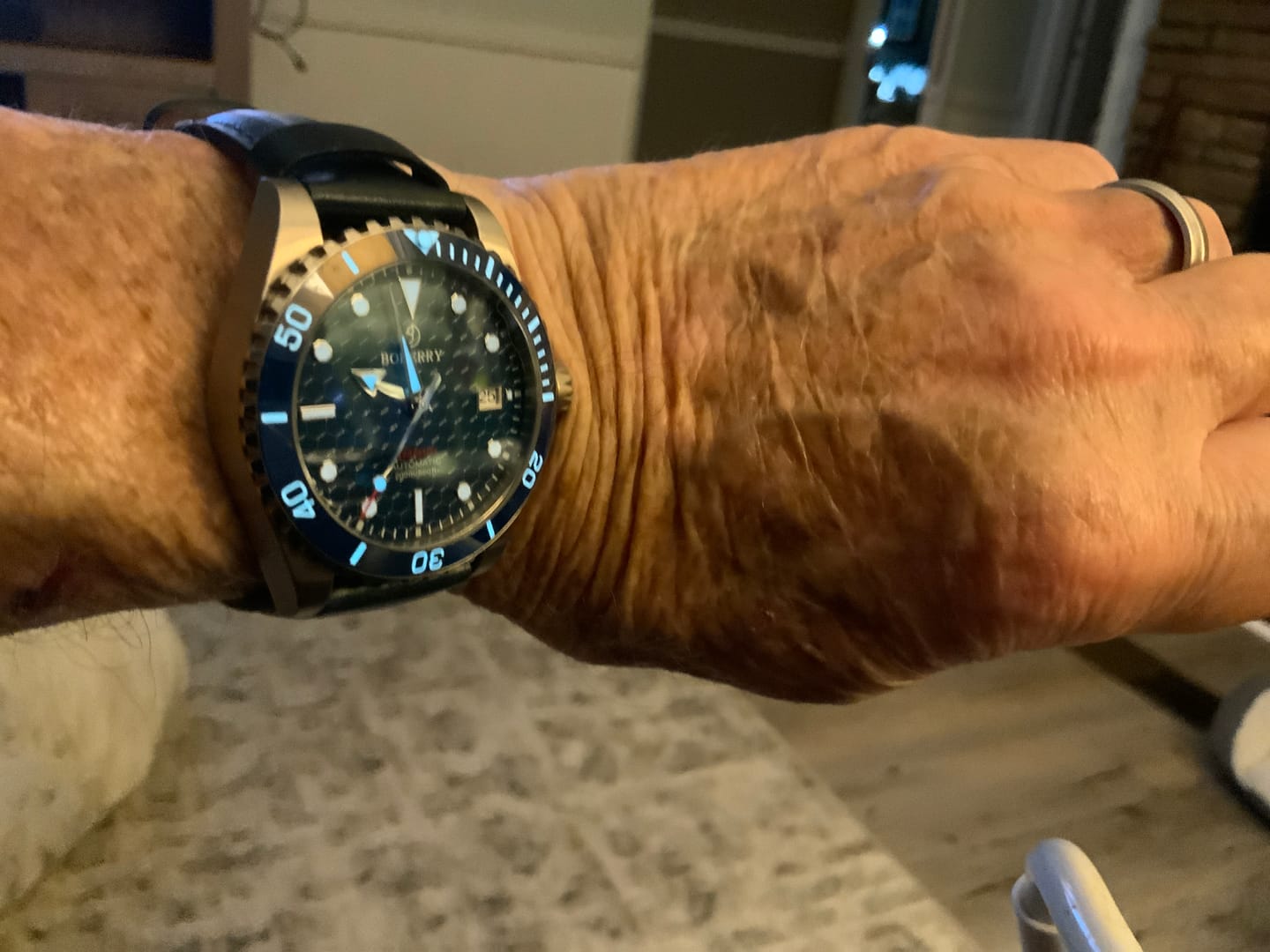 Customer photo review of SEATURTLE.OCEAN(TITANIUM) - Automatic Titanium Diver Watch | Sea Blue