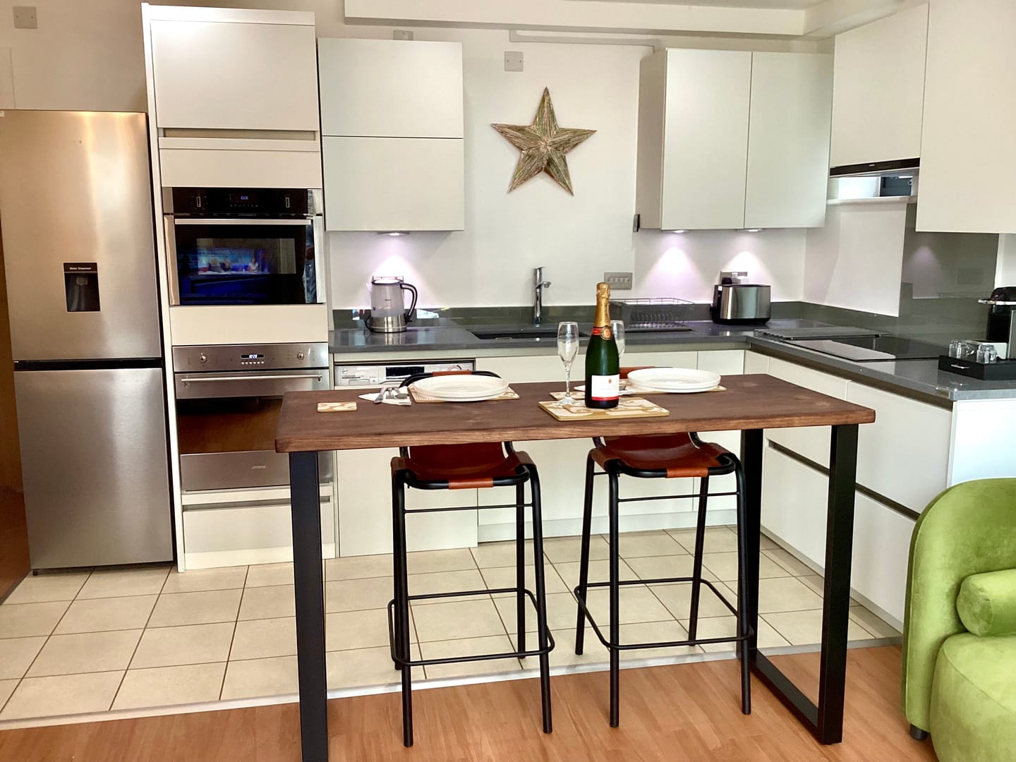 Customer photo review of Industrial Breakfast Bar | Counter