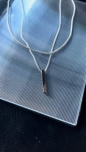 Customer photo review of Bar Necklace Set (Silver) - 2 Pack