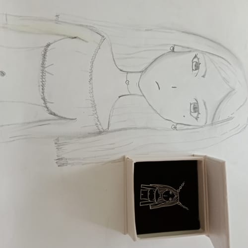 Customer photo review of Persönliche Kinderzeichnung als Halskette oder Anhänger