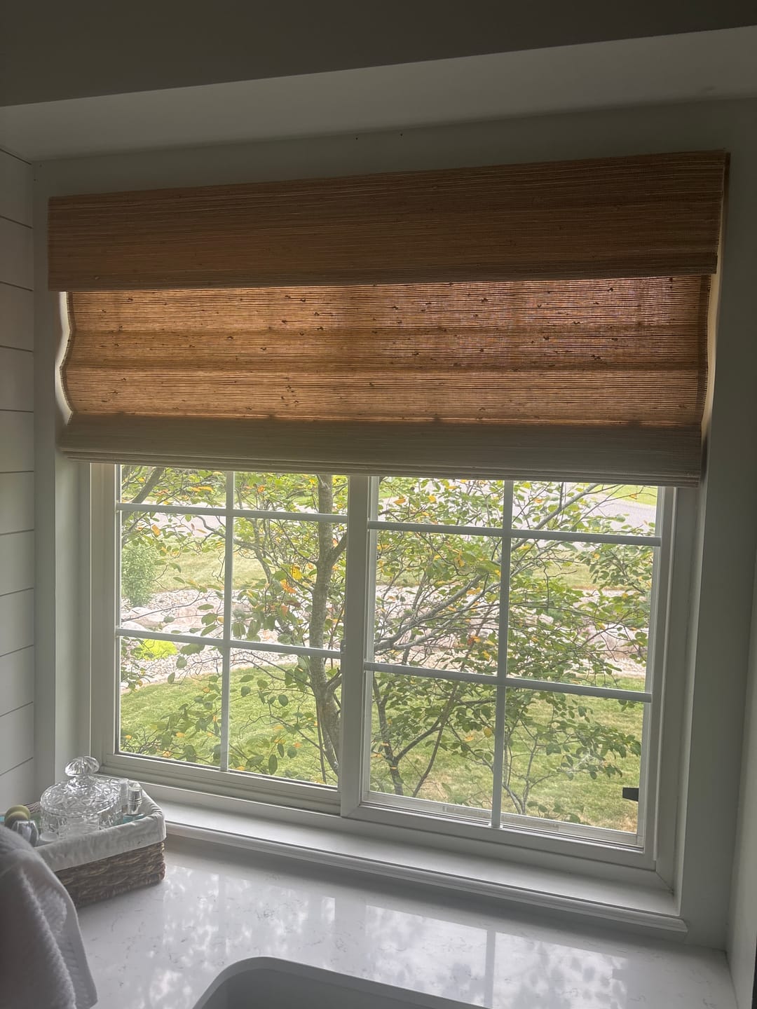 Customer photo review of SmartWings Motorized Woven Wood Shades 50%/70%/100% Blackout