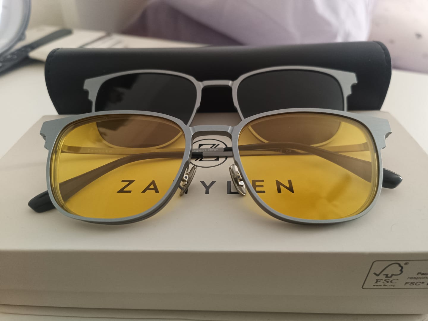 Customer photo review of Aron | Magnetic Clip-on Eyeglasses Sunglasses | ZanyLen New Arrival 2025